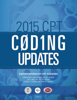 CPT Coding Changes for 2015 Revisions, deletions and additions to