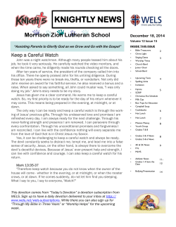Knightly Newsletter - Morrison Zion Lutheran Church & School