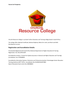Course List Prospectus - churchilresourcecollege.co.za