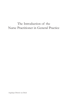 The introduction of the nurse practitioner in general practice