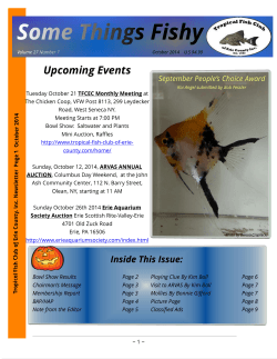 Upcoming Events - Tropical Fish Club of Erie County