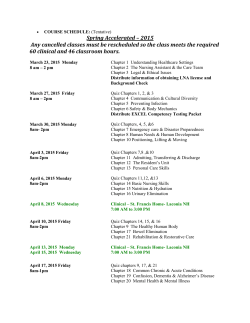 Spring 2015 Accelerated Course Outline