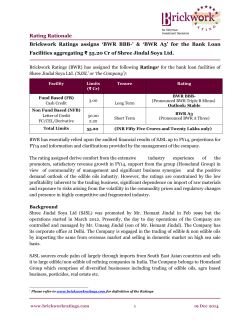 Shree Jindal Soya Ltd. : Long Term Rating BWR