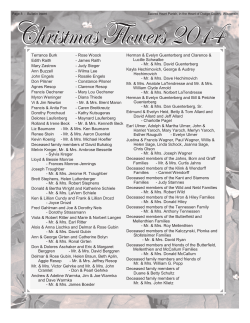 Bulletin Insert for December 20-21, 2014