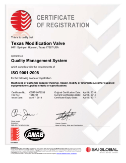 ISO 9001 2008-CERT - texas modification valve, inc.