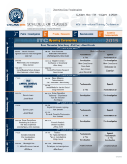 Schedule - IAAI International Training Conference