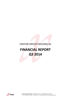 FINANCIAL REPORT Q3 2014