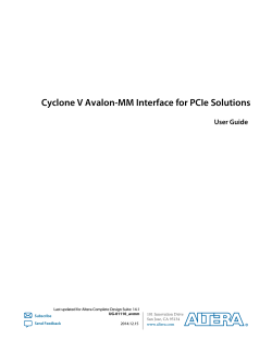 Cyclone V Avalon-MM Interface for PCIe Solutions User Guide