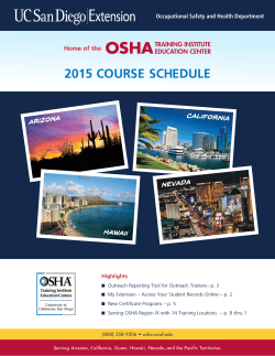 2015 Catalog - OSHA Training Institute, UCSD