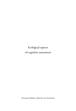 Ecological aspects of cognitive asses