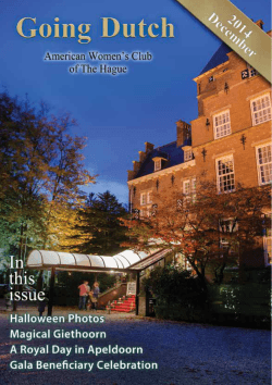 Going Dutch Magazine  - American Women's Club of the Hague