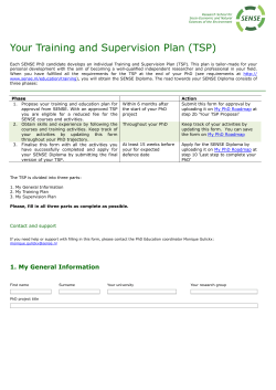 SENSE Diploma application form