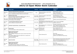 Open Water Swimming Calendar Victoria
