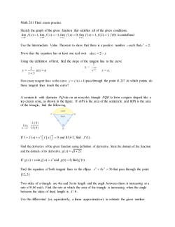 Math 261 Final exam practice Sketch the graph of