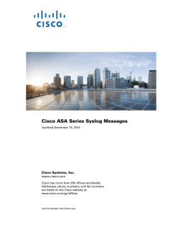 Cisco ASA Series Syslog Messages