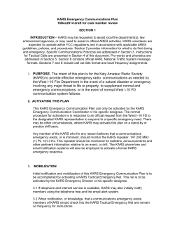 KARS Emergency Communications SOP draft 18Dec2014