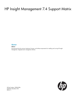 HP Insight Management 7.4 Support Matrix - Hewlett