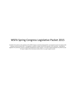 WSFA Spring Congress Legislative Packet 2015