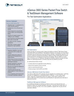 nGenius 3900 Series PFS & TestStream Management