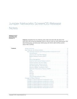 Juniper Networks ScreenOS Release Notes