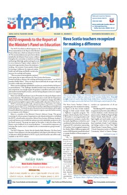 November/December 2014 - Nova Scotia Teachers Union