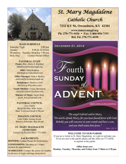 Current Bulletin - St. Mary Magdalene Catholic Church