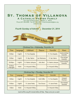 Bulletin - Saint Thomas of Villanova Church