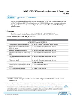 LVDS SERDES Transmitter / Receiver IP Cores User Guide