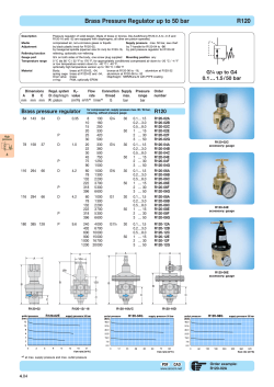 Brass Pressure Regulator up to 50 bar R120