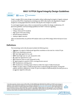 MAX 10 FPGA Signal Integrity Design Guidelines