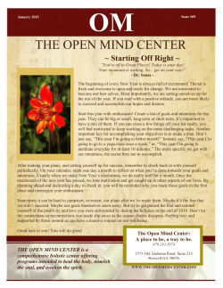 OM - January 2015 - The Open Mind Center