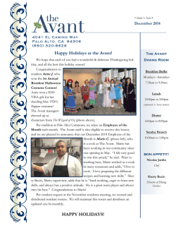 Newsletter - The Avant Palo Alto