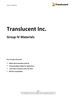 SiGeSn Whitepaper - Translucent Inc.