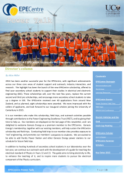 EPECentre Power Talk newsletter - Electric Power Engineering Centre