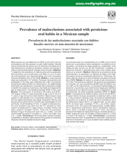 Prevalence of malocclusions associated with