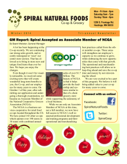 Winter 2014 Newsletter - Spiral Natural Foods Coop