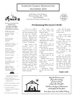 Newsletter - Fairview Moravian Church