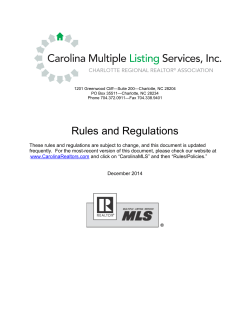 CarolinaMLS Rules and Regulations