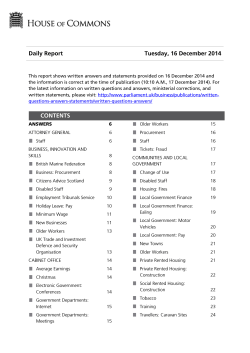 Daily Report Tuesday, 16 December 2014 CONTENTS