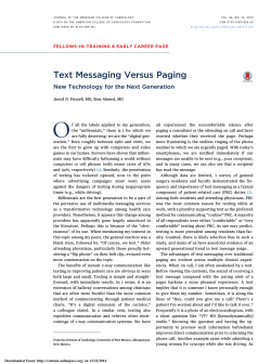 Text Messaging Versus Paging - Journal of the American College of