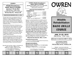 basic skills course - Ontario Wildlife Rehabilitation and Education