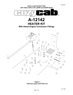 A-12142 Heater kit to fit John Deere 2032R, 2520, 2720