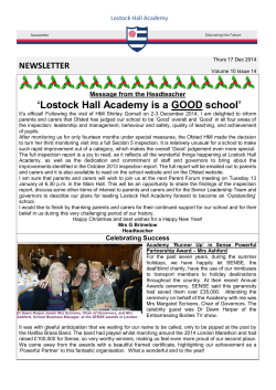 Dec 17th, 2014 - Lostock Hall Academy