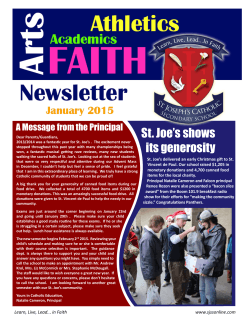 Newsletter - St. Joseph's Catholic Secondary School