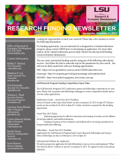 ORED Research Funding Newsletter December 17 2014