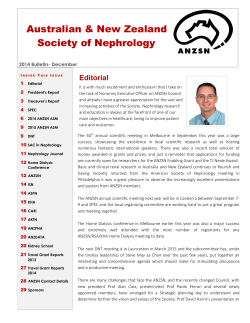 2014 Annual Bulletin - Australian and New Zealand Society Of