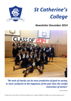 Newsletter Term 4 2014 - St Catherines College