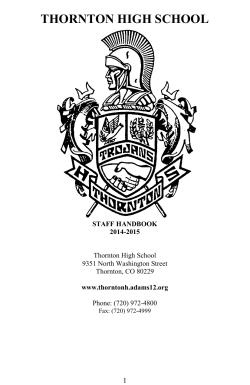 Staff Handbook - Thornton High School
