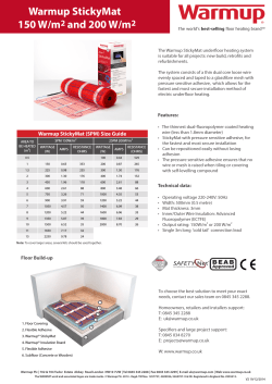 Technical Specification Sheet: StickyMat Heating