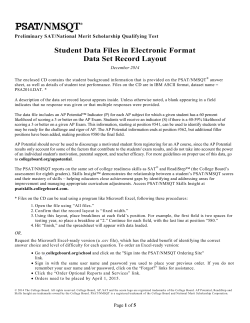 Student Data Files in Electronic Format